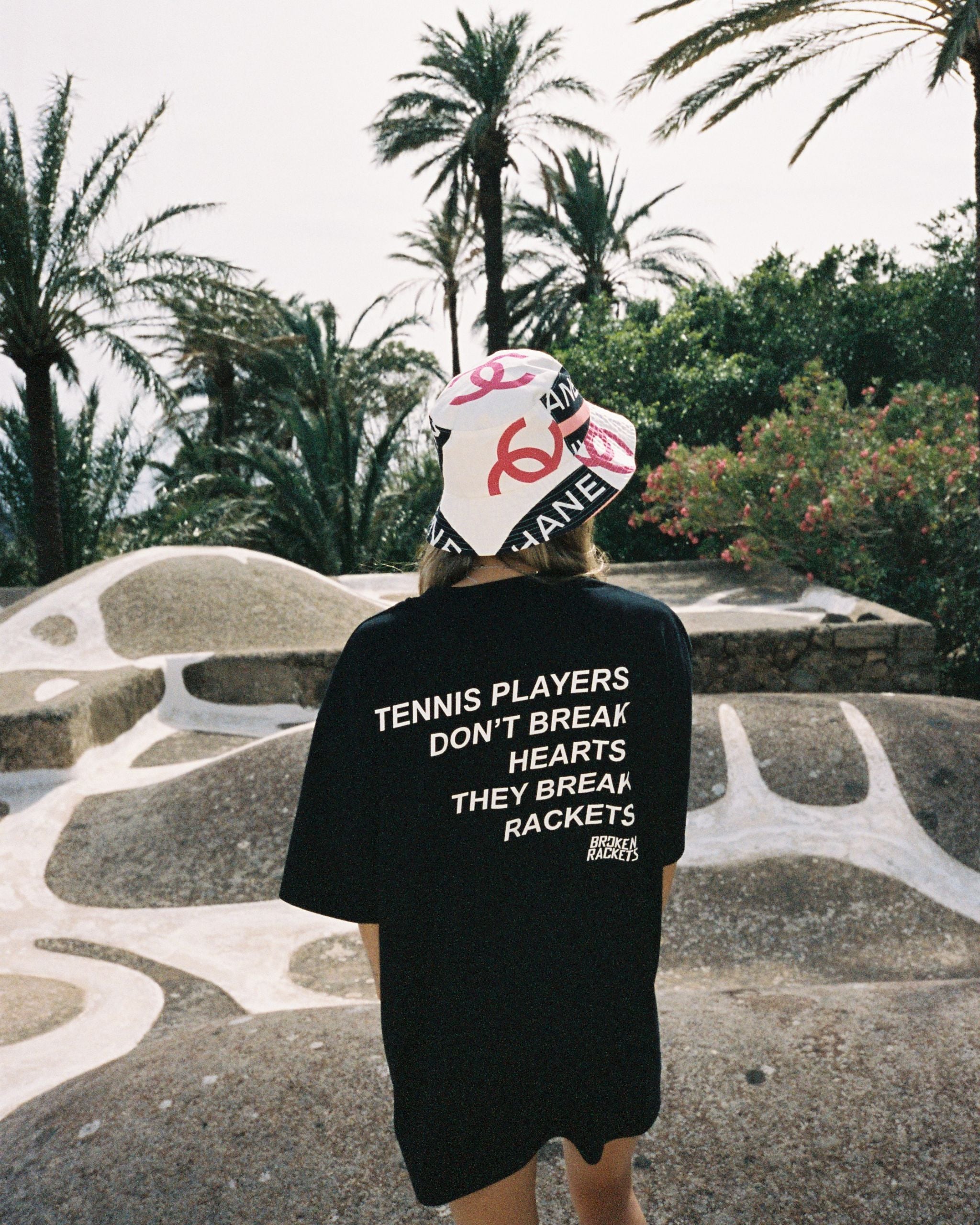 Broken Rackets Black Tee Tennis Players Dont Break Hearts