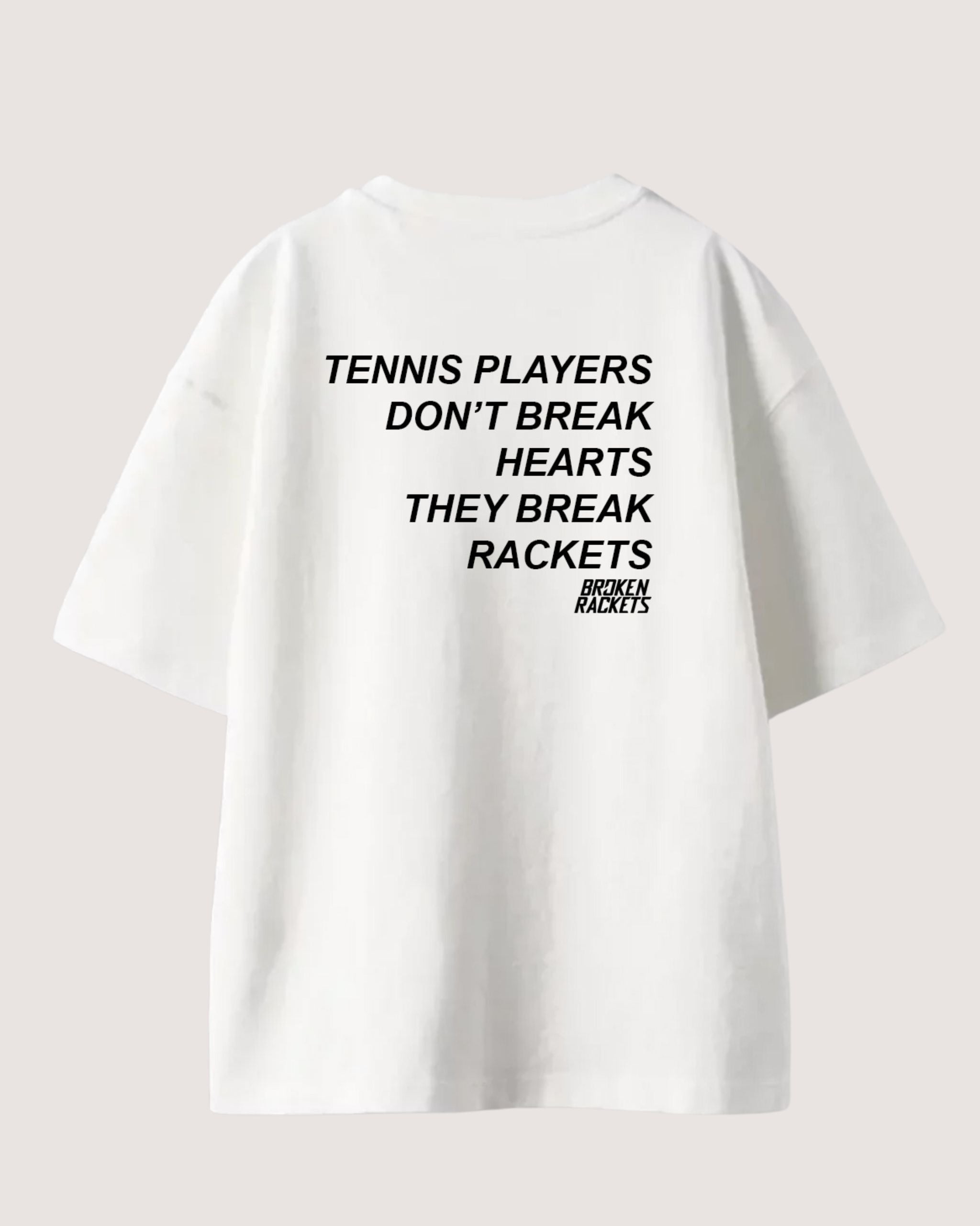 Broken Rackets Black Tee Tennis Players Dont Break Hearts