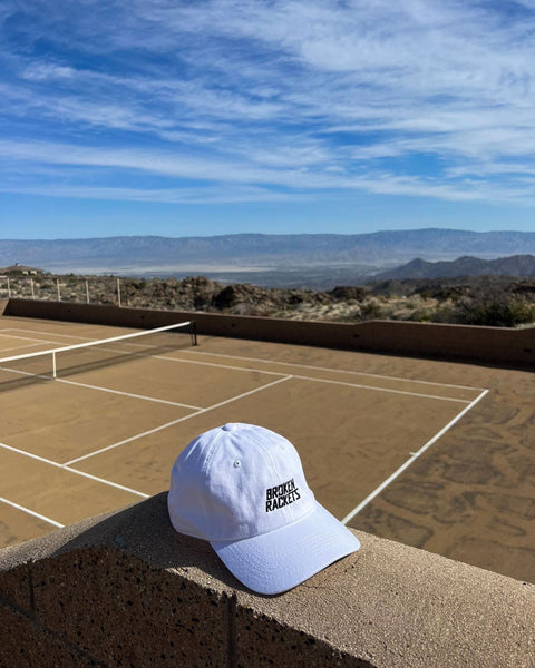 Broken Rackets White Embroidered Cap